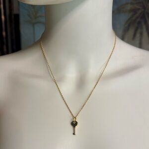 Coach Gold-tone Dainty Key Pendant 18k/.925 Necklace